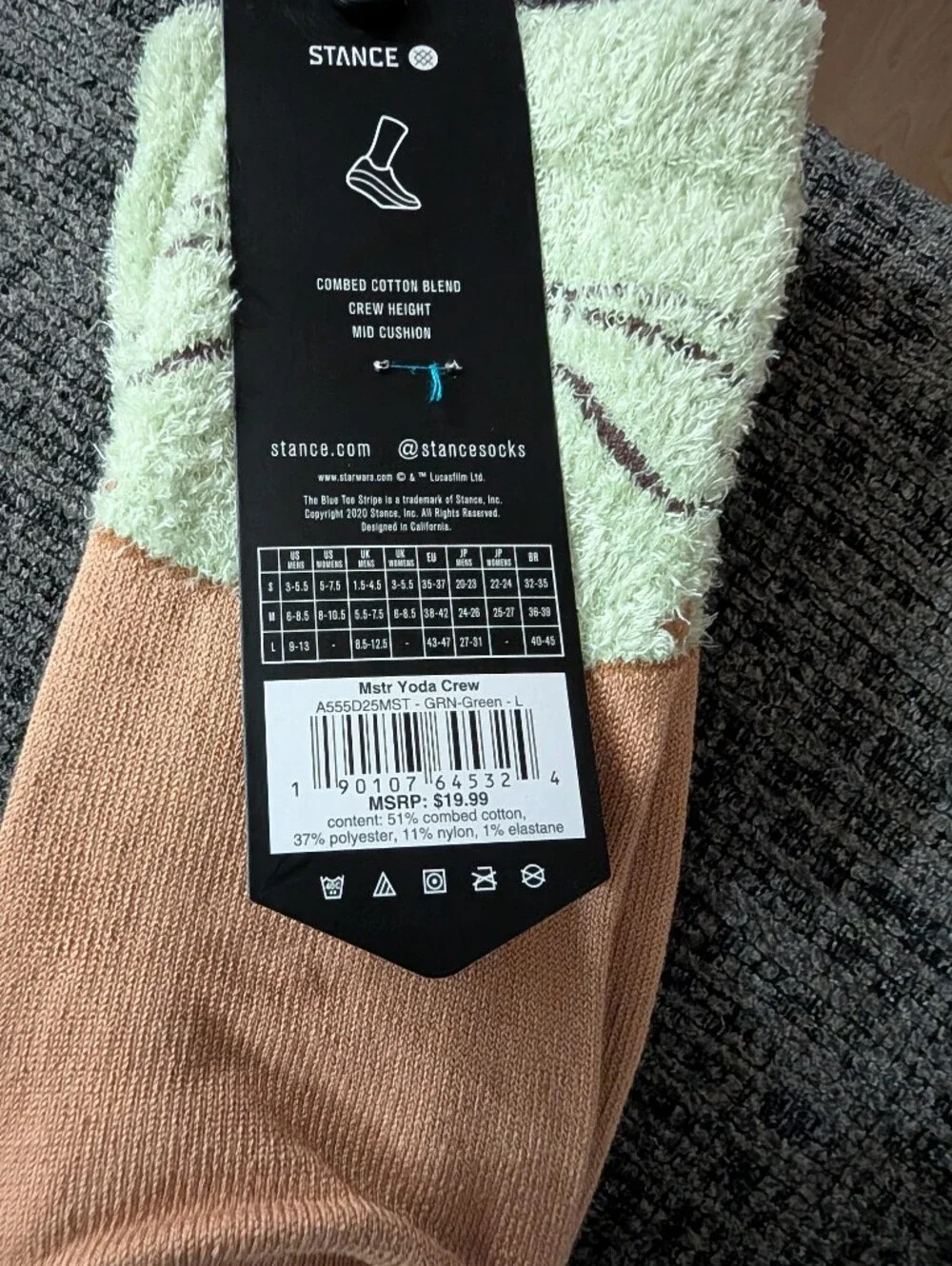 Stance Master Yoda Crew Socks L